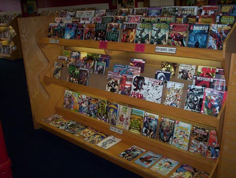 New DC, Marvel, and children's comics.