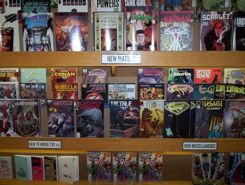 New mature, media-related, and independent comics.